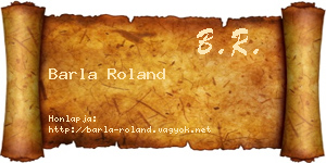 Barla Roland névjegykártya